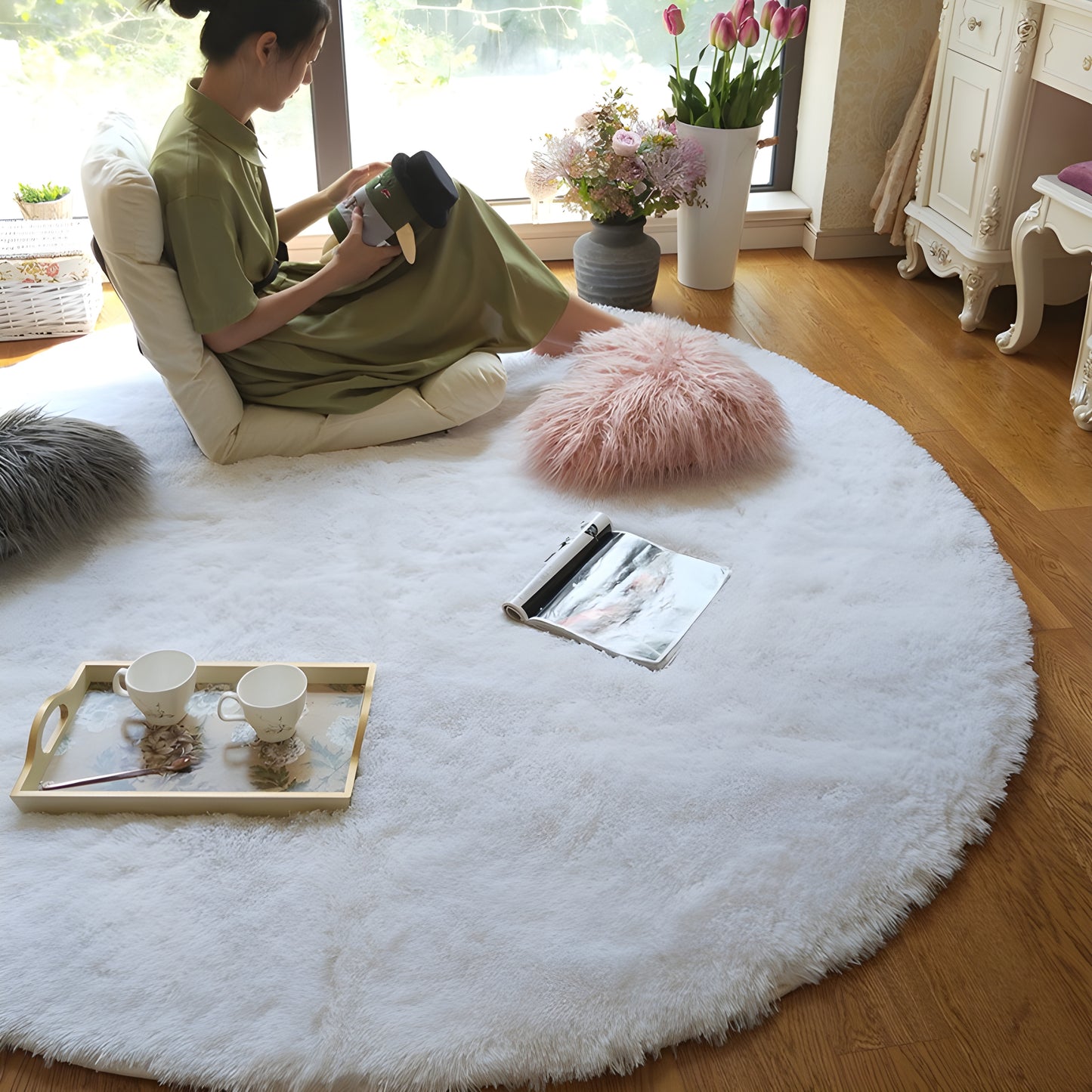 CozyRug™ – Superzachte Ronde Vloermat voor Woonkamer & Slaapkamer