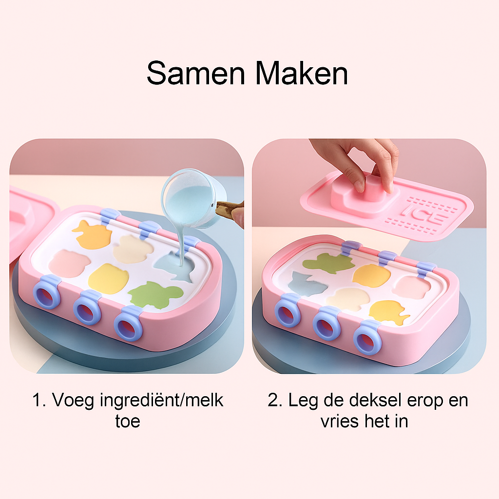 SweetShapes™ – Siliconen IJs- & Chocoladevormpjes voor Kinderen